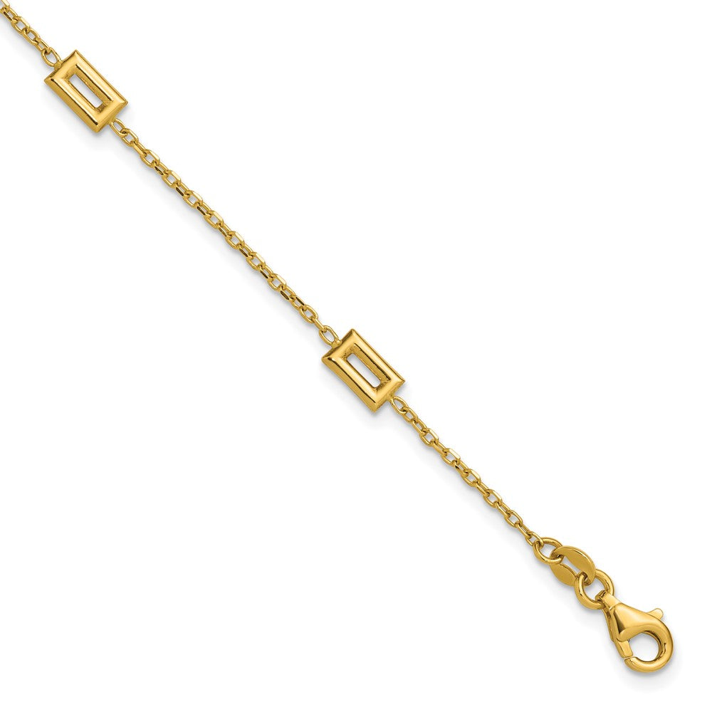 Polished Rectangle Station w/.5in Ext. Bracelet