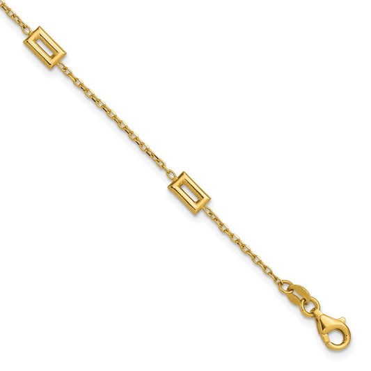 Polished Rectangle Station w/.5in Ext. Bracelet