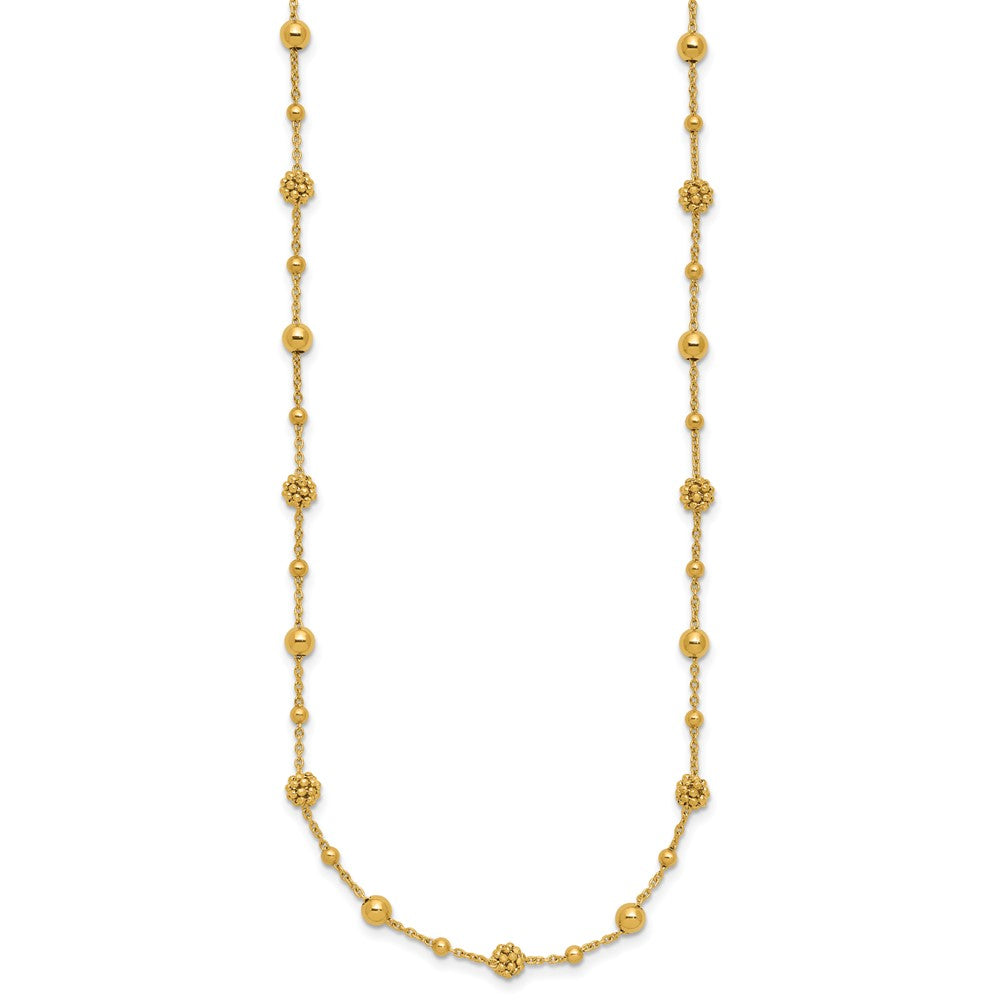 Polished Dia-cut Beaded w/ 2in ext. Necklace
