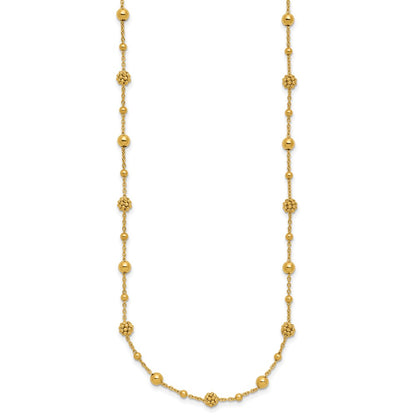 Polished Dia-cut Beaded w/ 2in ext. Necklace