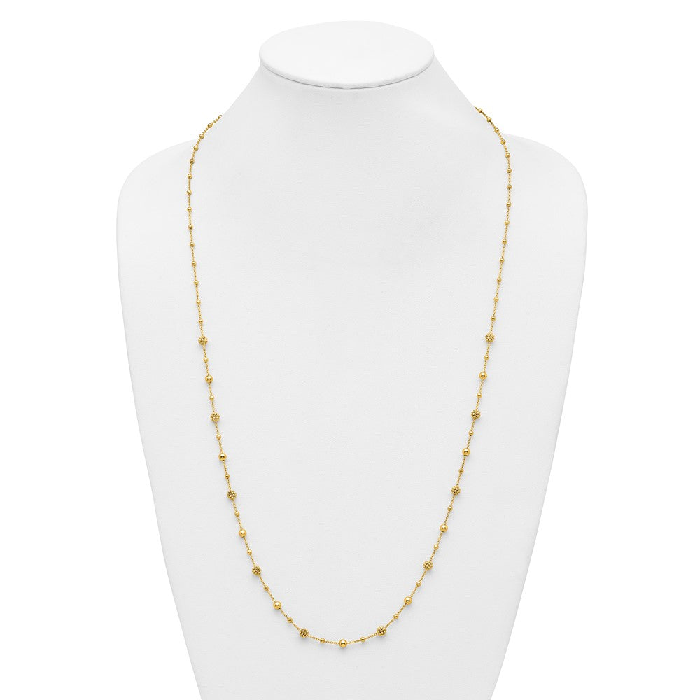 Polished Dia-cut Beaded w/ 2in ext. Necklace