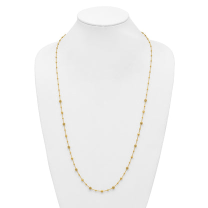 Polished Dia-cut Beaded w/ 2in ext. Necklace