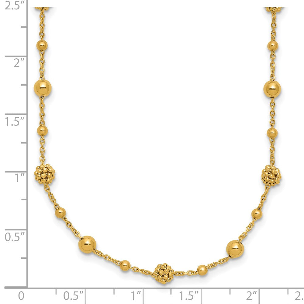 Polished Dia-cut Beaded w/ 2in ext. Necklace
