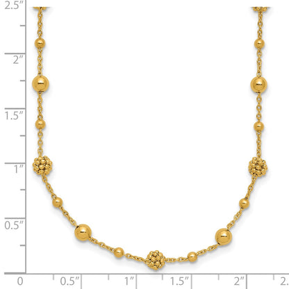 Polished Dia-cut Beaded w/ 2in ext. Necklace