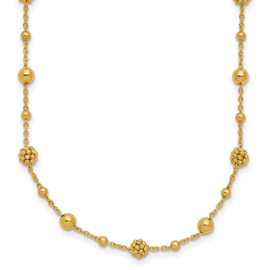 Polished Dia-cut Beaded w/ 2in ext. Necklace