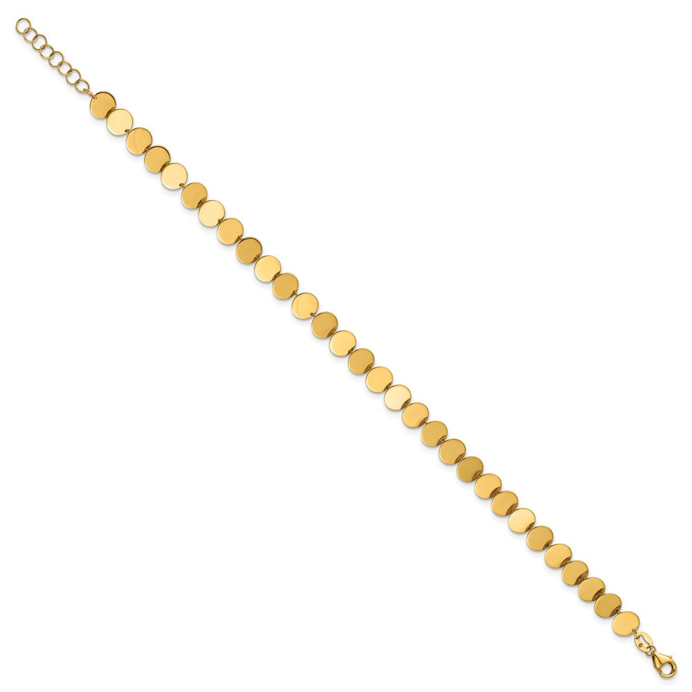 Polished Fancy Circle Disc w/1in ext. Bracelet