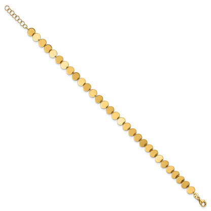 Polished Fancy Circle Disc w/1in ext. Bracelet