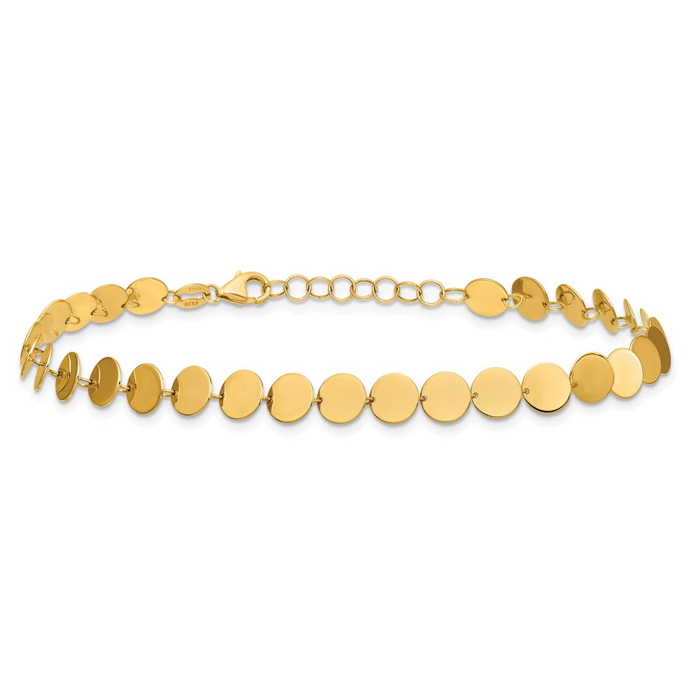 Polished Fancy Circle Disc w/1in ext. Bracelet