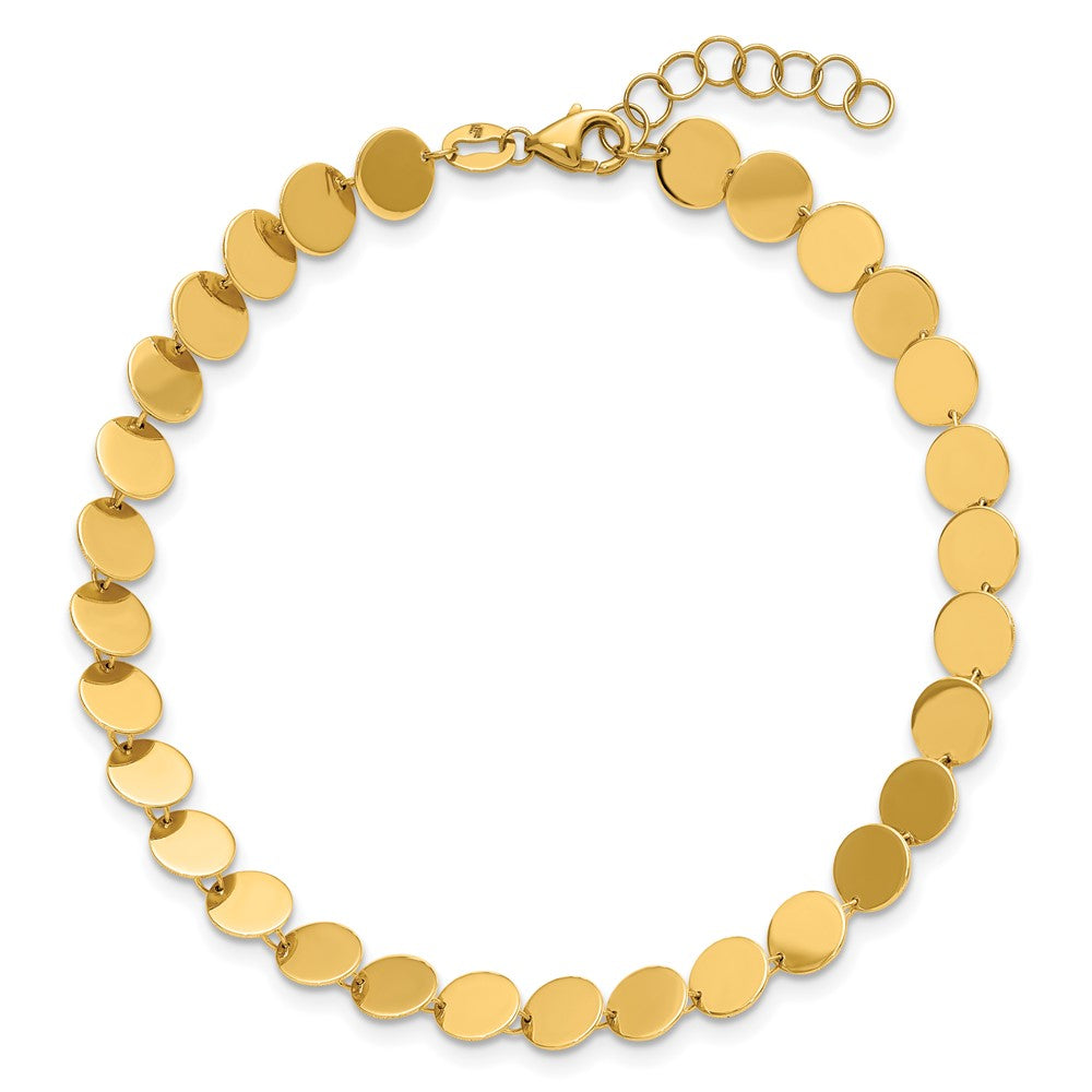 Polished Fancy Circle Disc w/1in ext. Bracelet