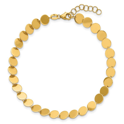 Polished Fancy Circle Disc w/1in ext. Bracelet