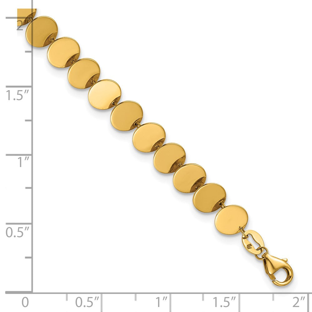 Polished Fancy Circle Disc w/1in ext. Bracelet