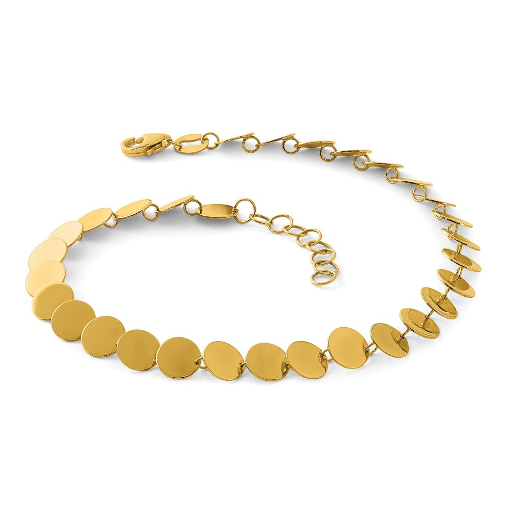 Polished Fancy Circle Disc w/1in ext. Bracelet