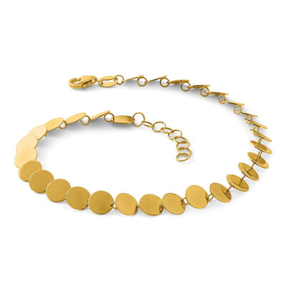 Polished Fancy Circle Disc w/1in ext. Bracelet