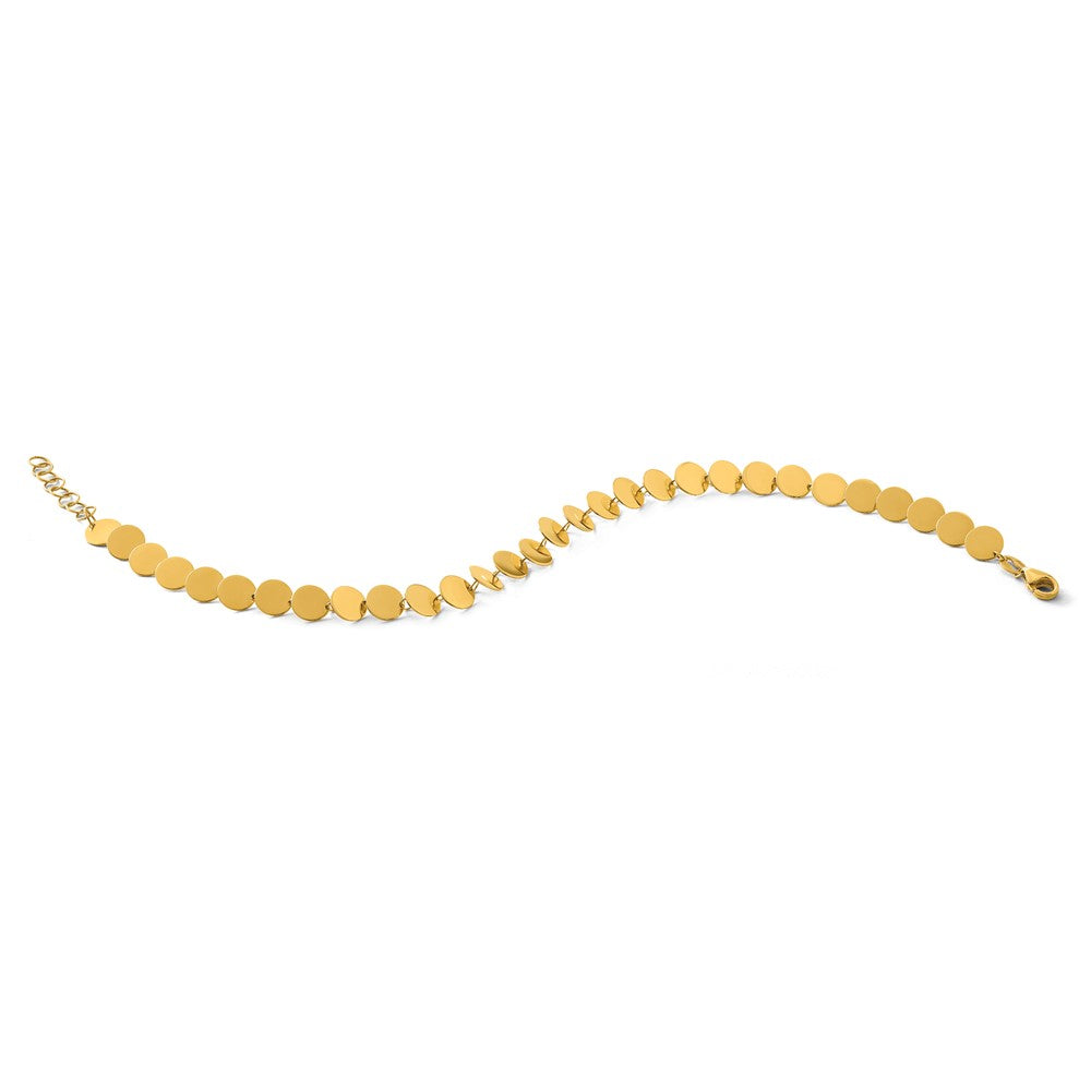 Polished Fancy Circle Disc w/1in ext. Bracelet