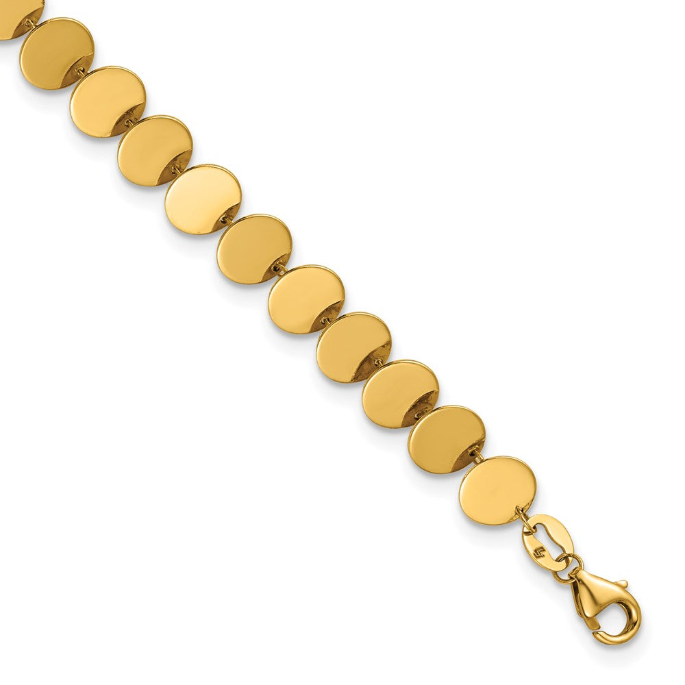 Polished Fancy Circle Disc w/1in ext. Bracelet