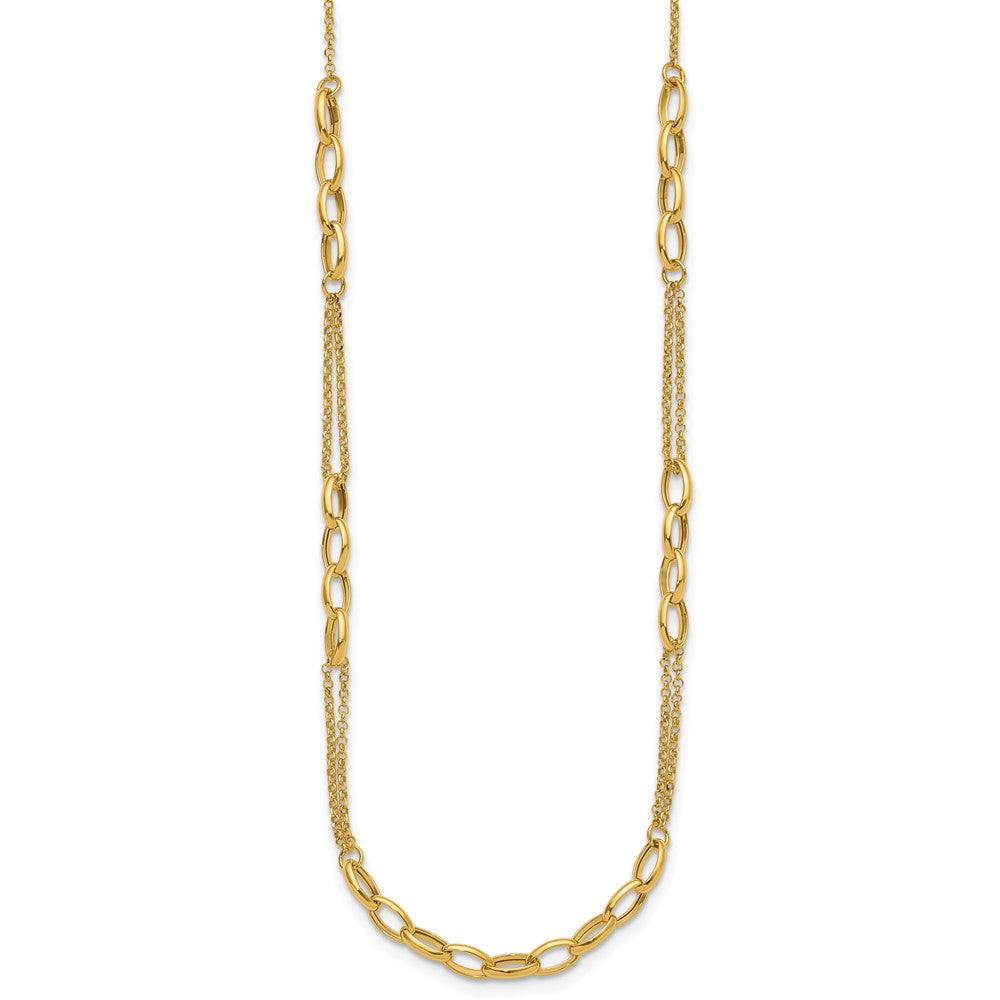 Polished Fancy Oval Link Necklace 18.5" - 27mm
