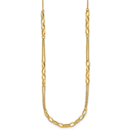 Polished Fancy Oval Link Necklace 18.5" - 27mm