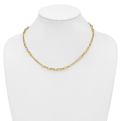 Polished Fancy Oval Link Necklace 18.5" - 27mm