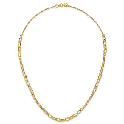 Polished Fancy Oval Link Necklace 18.5" - 27mm