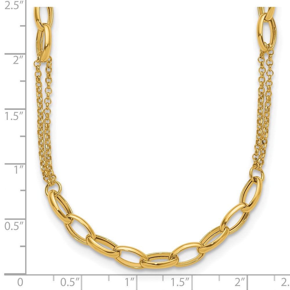Polished Fancy Oval Link Necklace 18.5" - 27mm