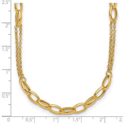 Polished Fancy Oval Link Necklace 18.5" - 27mm