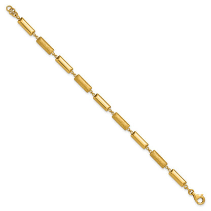 Polished and Brushed Fancy Bar Links w/.5in ext. Bracelet