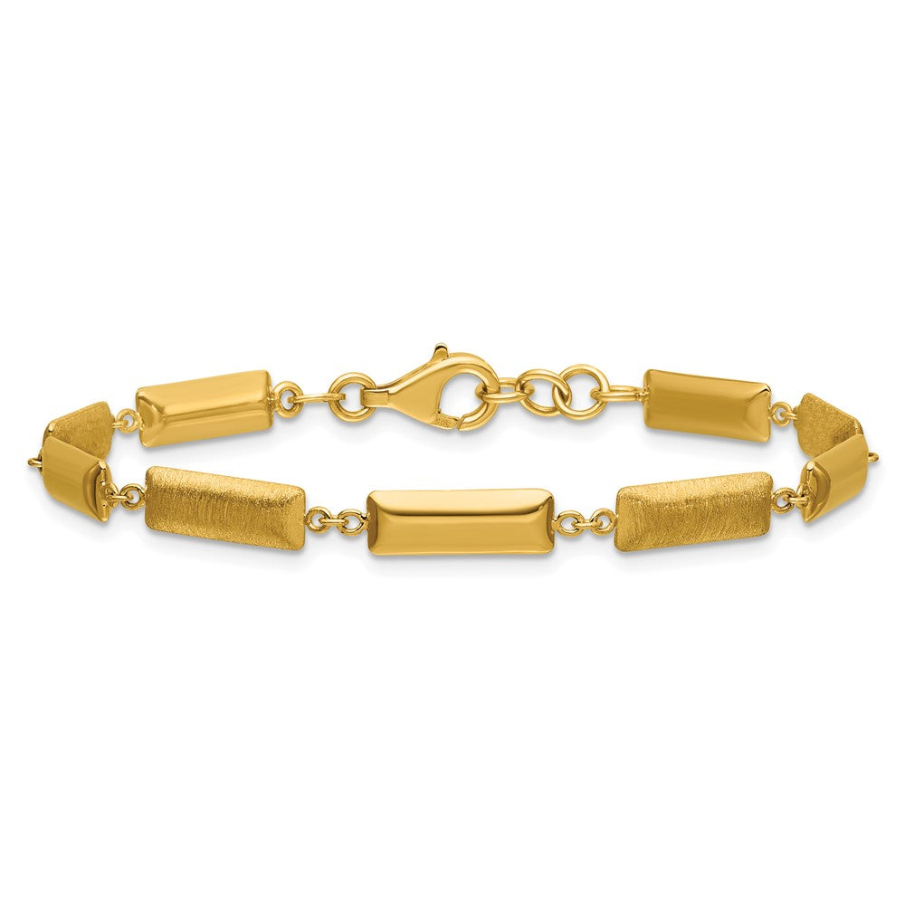Polished and Brushed Fancy Bar Links w/.5in ext. Bracelet