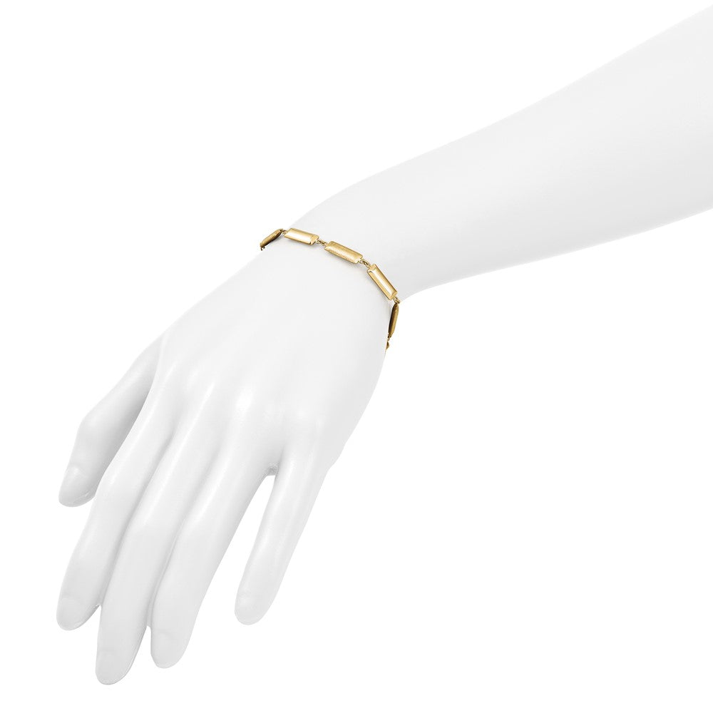 Polished and Brushed Fancy Bar Links w/.5in ext. Bracelet
