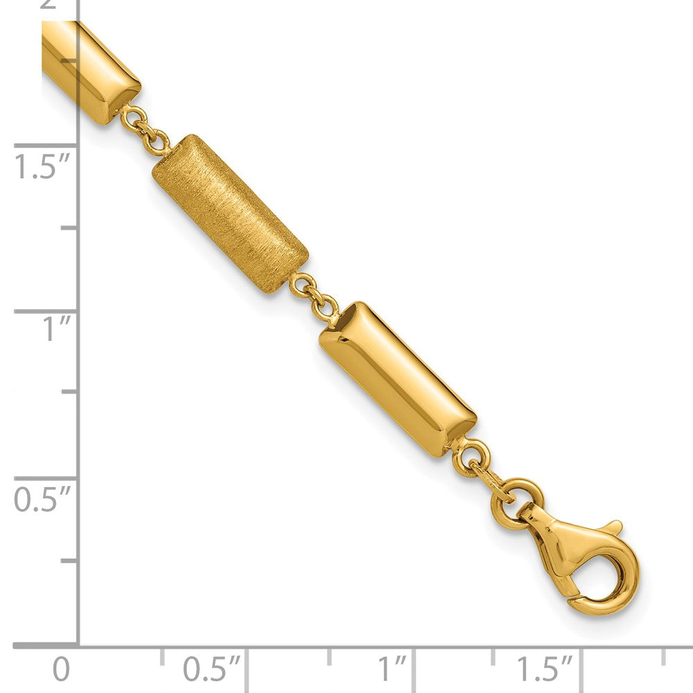 Polished and Brushed Fancy Bar Links w/.5in ext. Bracelet