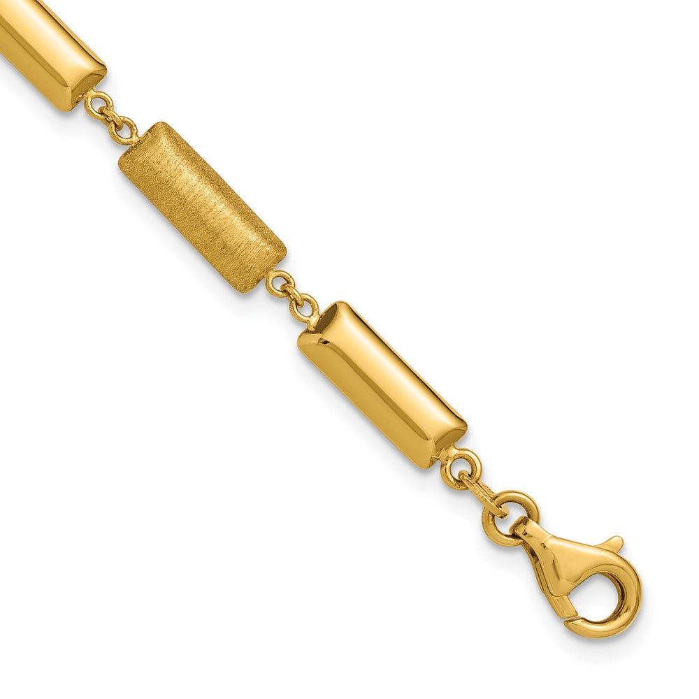 Polished and Brushed Fancy Bar Links w/.5in ext. Bracelet