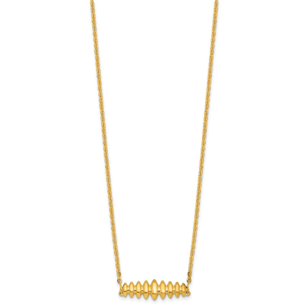 Polished Grooved Bar w/1in ext. Necklace