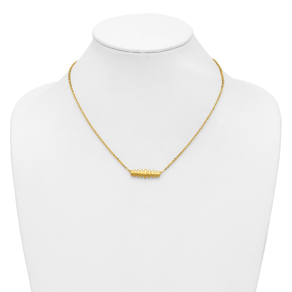 Polished Grooved Bar w/1in ext. Necklace