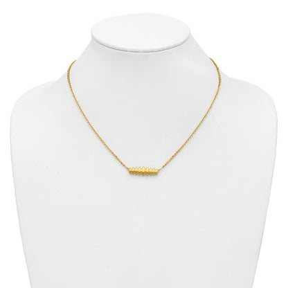 Polished Grooved Bar w/1in ext. Necklace