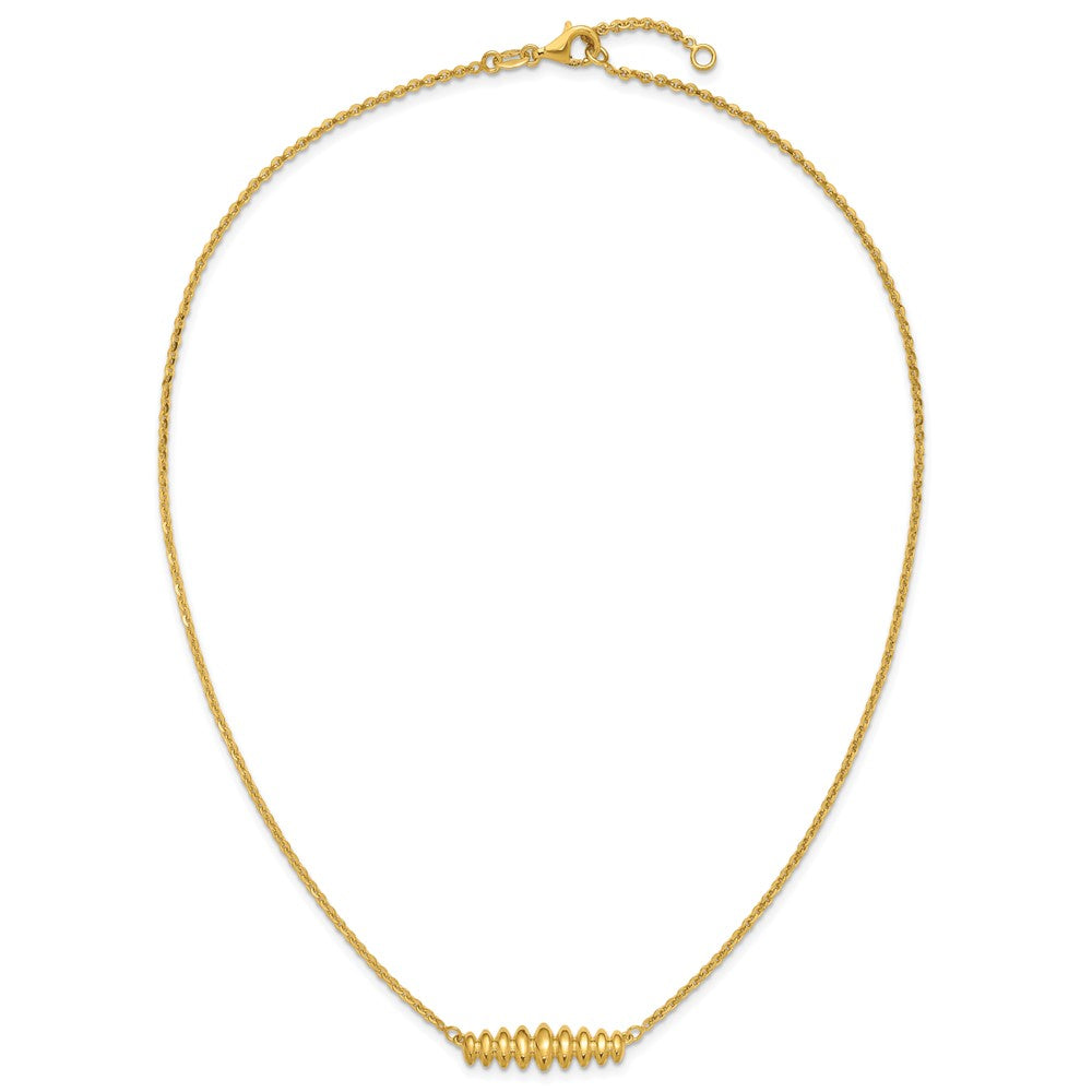 Polished Grooved Bar w/1in ext. Necklace