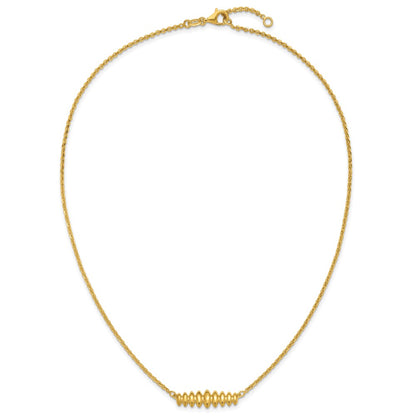 Polished Grooved Bar w/1in ext. Necklace