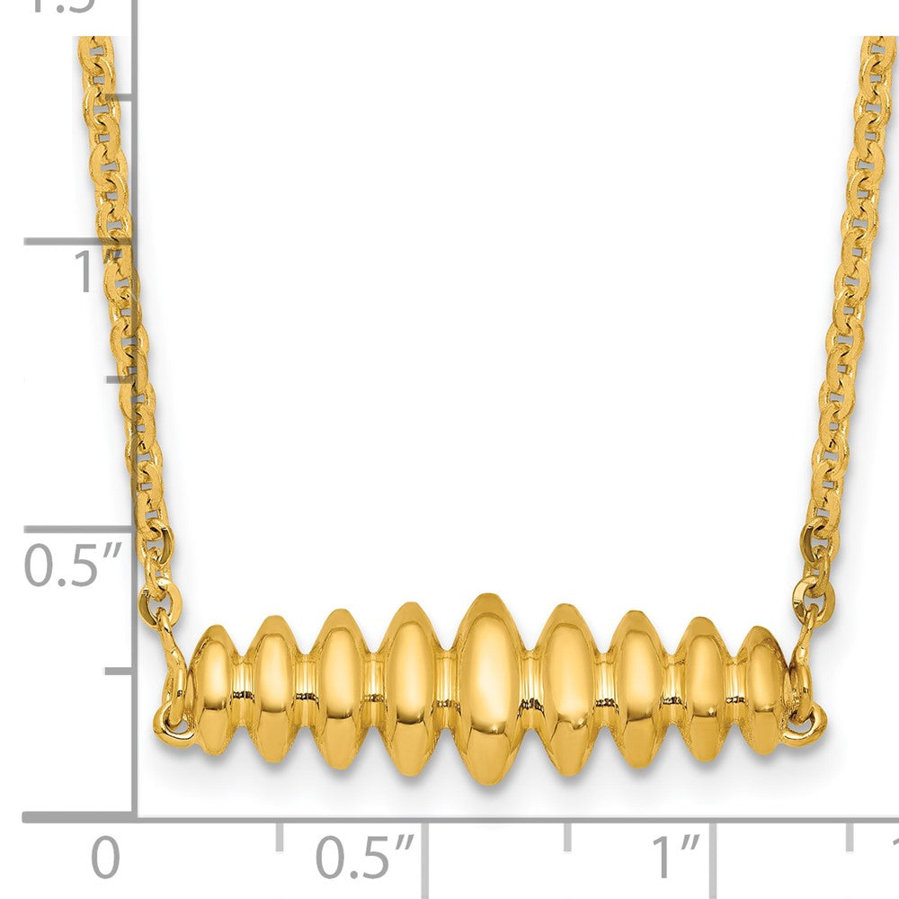 Polished Grooved Bar w/1in ext. Necklace