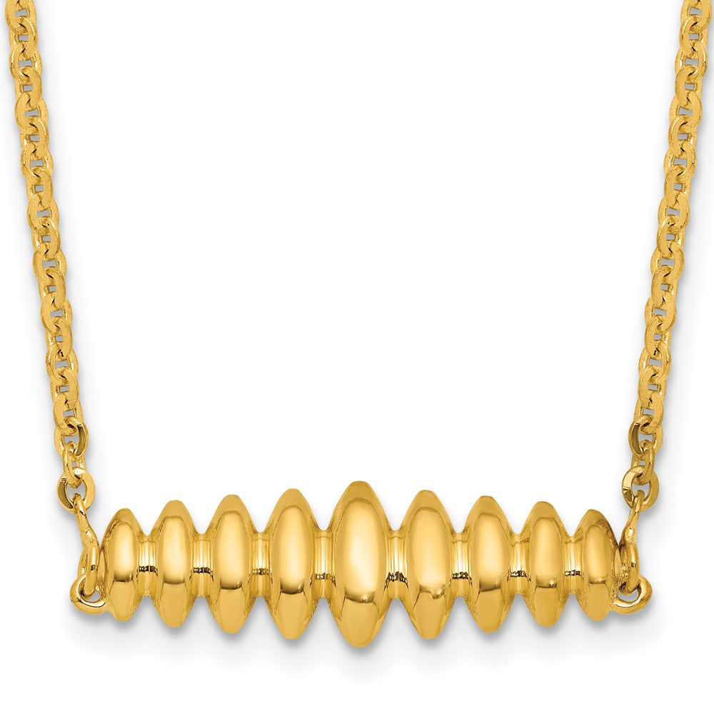 Polished Grooved Bar w/1in ext. Necklace
