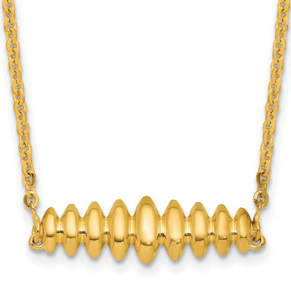 Polished Grooved Bar w/1in ext. Necklace