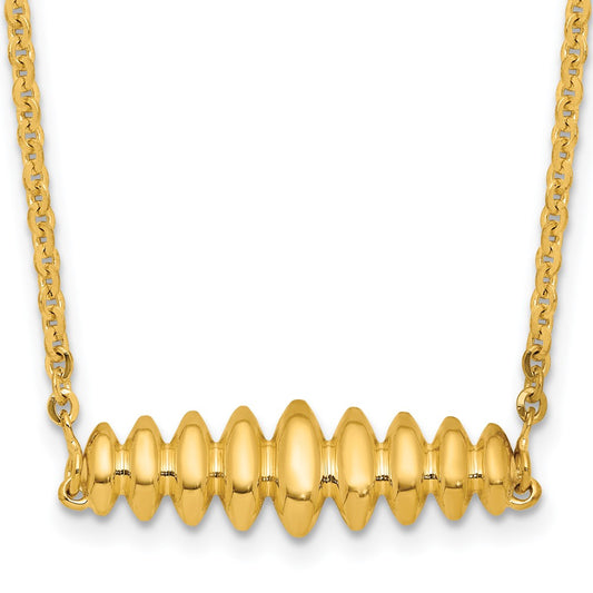 Polished Grooved Bar w/1in ext. Necklace