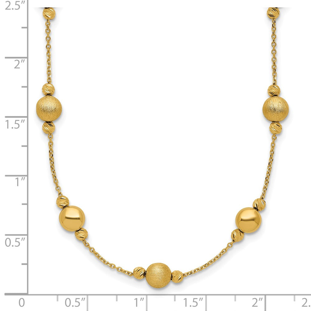 D/C Scratch Finish Polished Necklace 17"