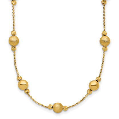 D/C Scratch Finish Polished Necklace 17"