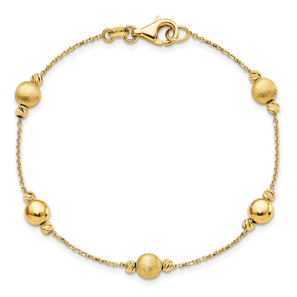D/C Scratch Finish Polished Bracelet 7.5"