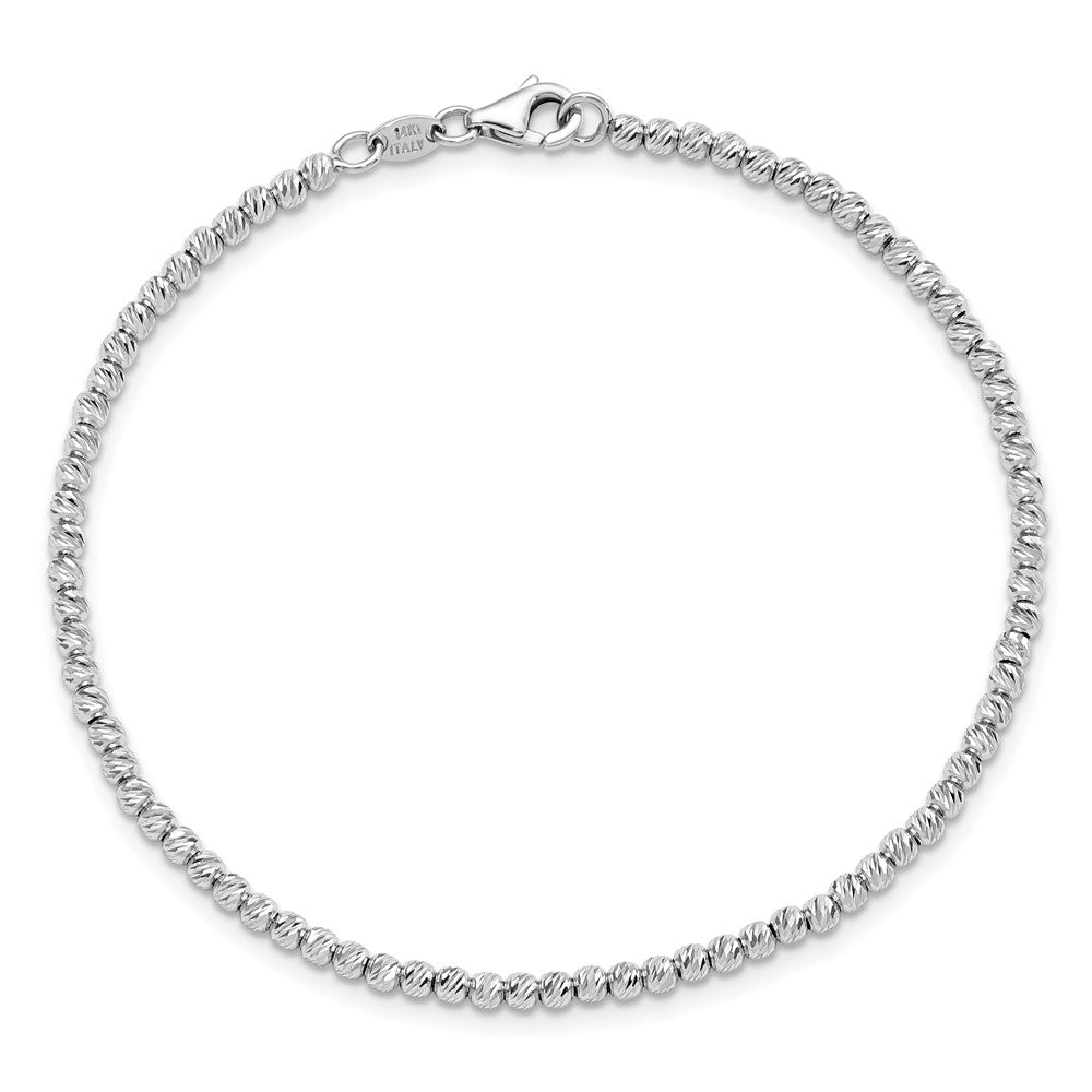 D/C Beaded Bracelet 7.5" - White Gold