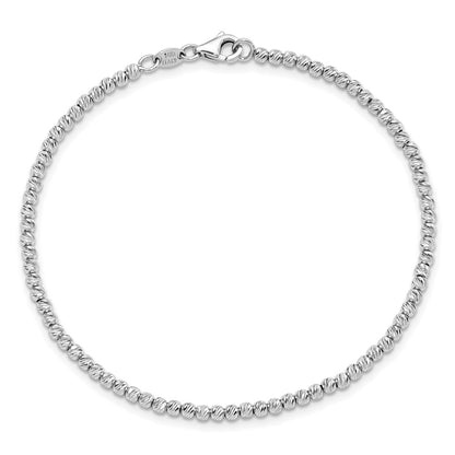 D/C Beaded Bracelet 7.5" - White Gold