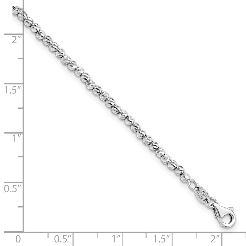 D/C Beaded Bracelet 7.5" - White Gold