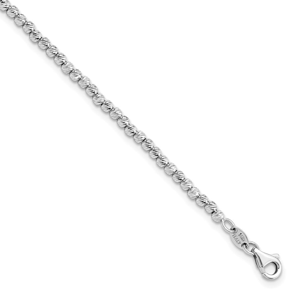 D/C Beaded Bracelet 7.5" - White Gold