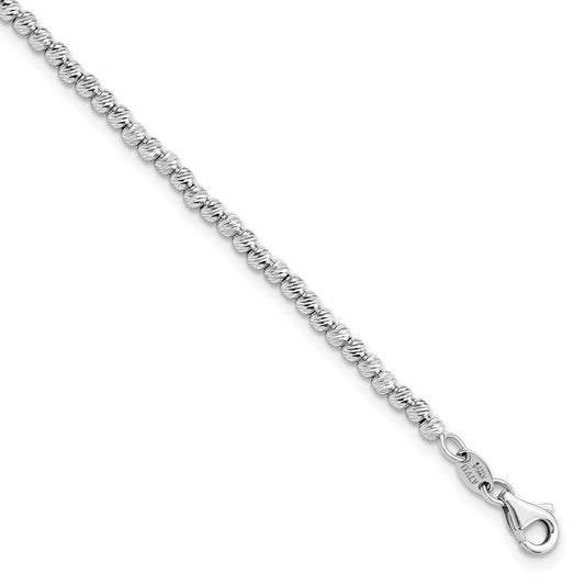 D/C Beaded Bracelet 7.5" - White Gold