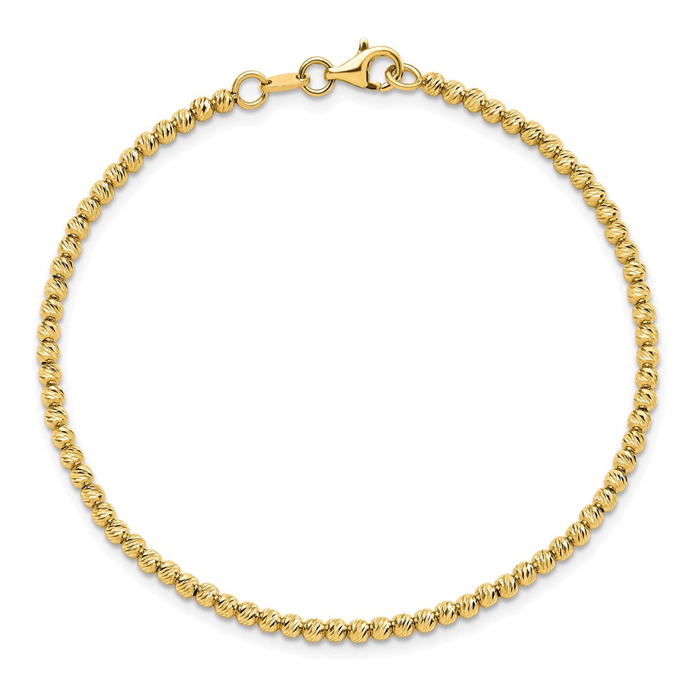 D/C Beaded Bracelet 7.5" - Yellow Gold