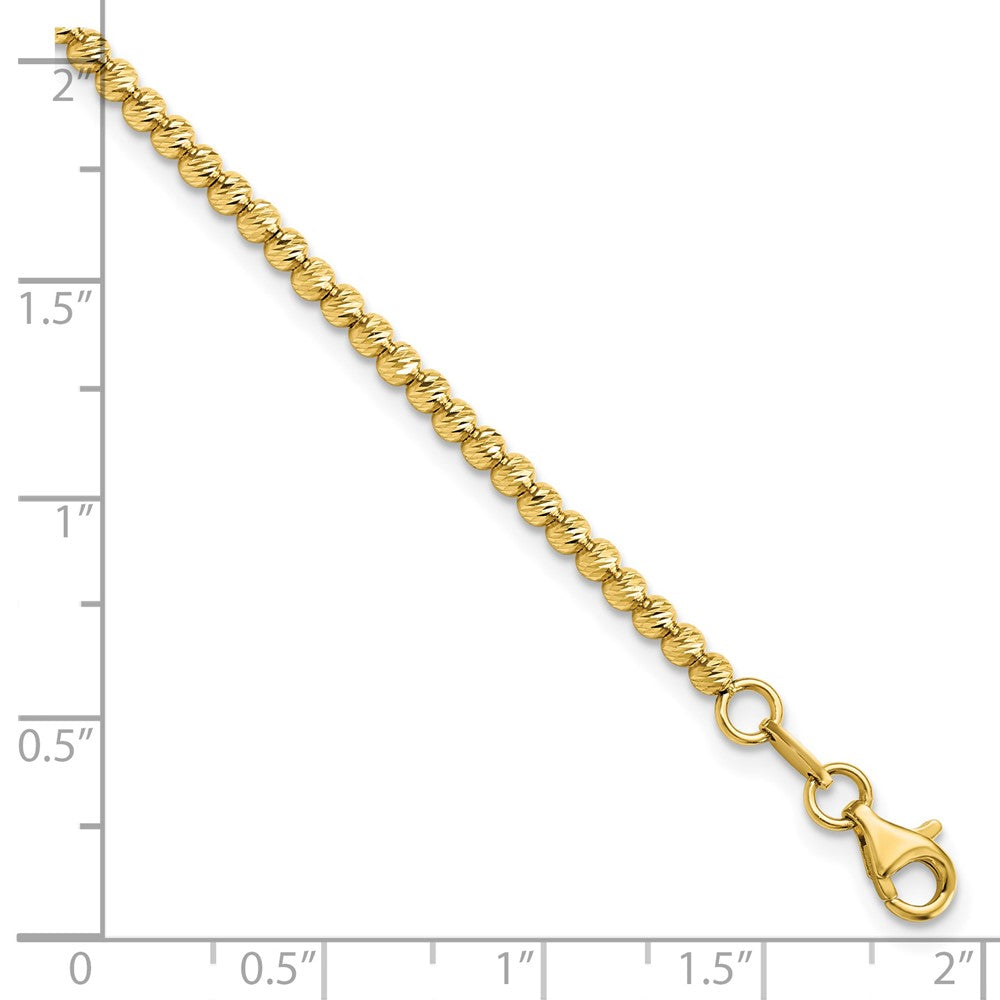 D/C Beaded Bracelet 7.5" - Yellow Gold