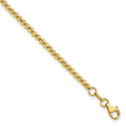 D/C Beaded Bracelet 7.5" - Yellow Gold